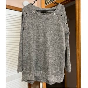 NWT Spunky Gray Long Sleeve Top with Zippers